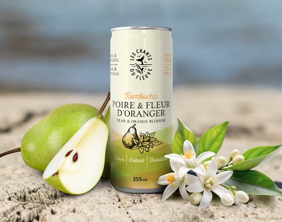 Kombucha Poire et fleur d'oranger par Les Chants du Fleuve